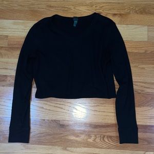 long sleeve black waffle shirt